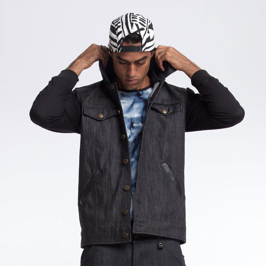 HOODED VEST [Denim] - PEACE FITS