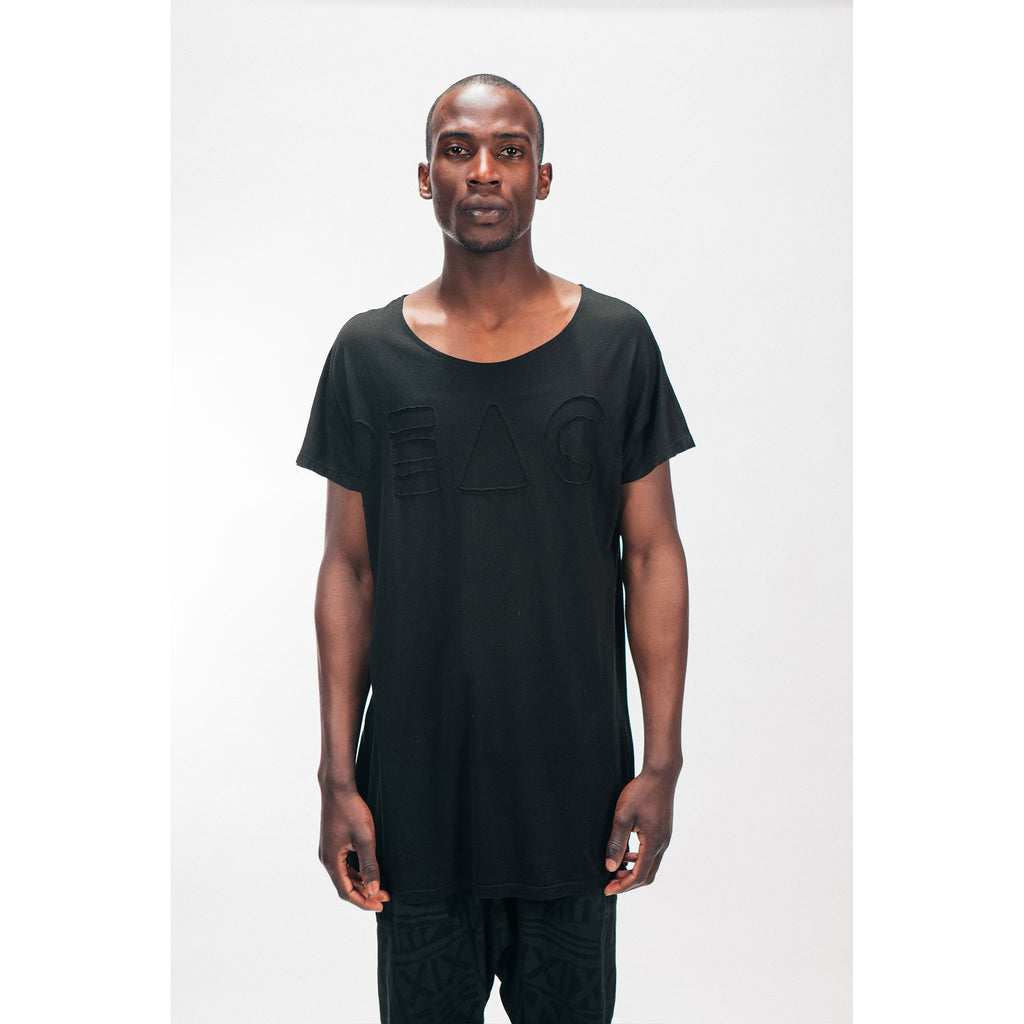 LONGLINE SINGLE PANEL TEE [PEACE CUTOUT] - PEACE FITS